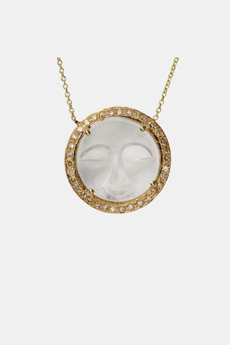 Necklace Moon Gold-14k-Crystal - Image 3