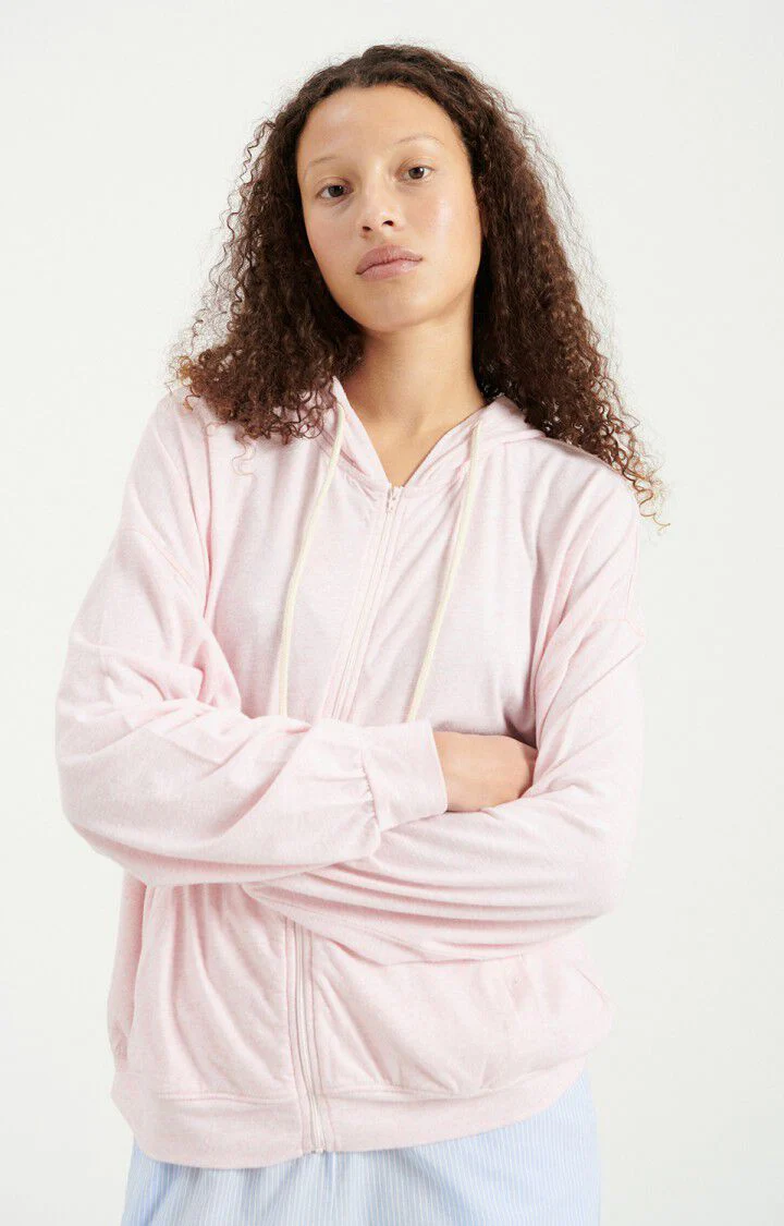 Women's Oversized Zip Jacket Peachskin Fabric- Glacage-Chin - Image 5