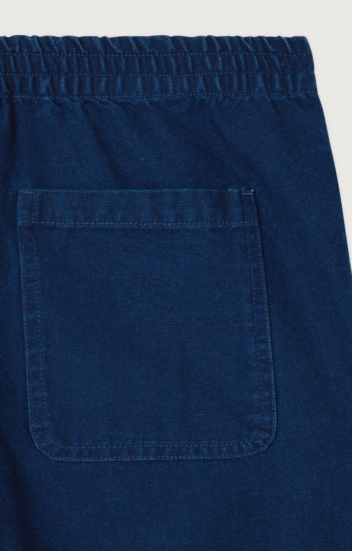 Women Workwear Pants Raw Denim Canvas Fabric - Raw-Blue - Image 7