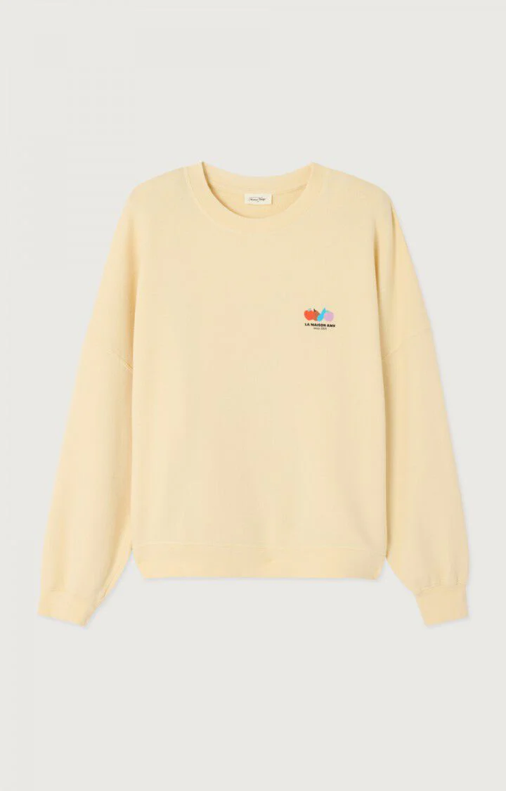 Women Long-Sleeve Sweatshirt Stretch Fleece - Ecru