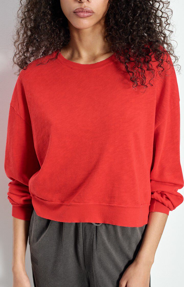 Variation 1: Women's Sweatshirt Brushed Slub Knit - Tomate-Vintage - Image 3