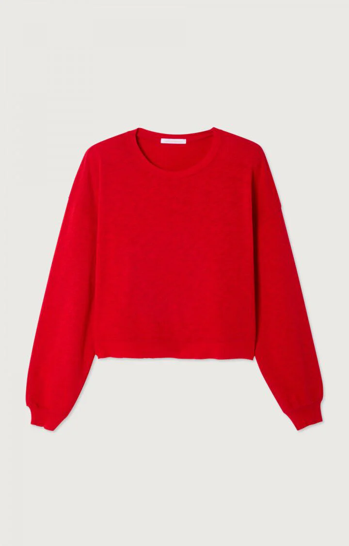 Variation 1: Women's Sweatshirt Brushed Slub Knit - Tomate-Vintage - Image 5