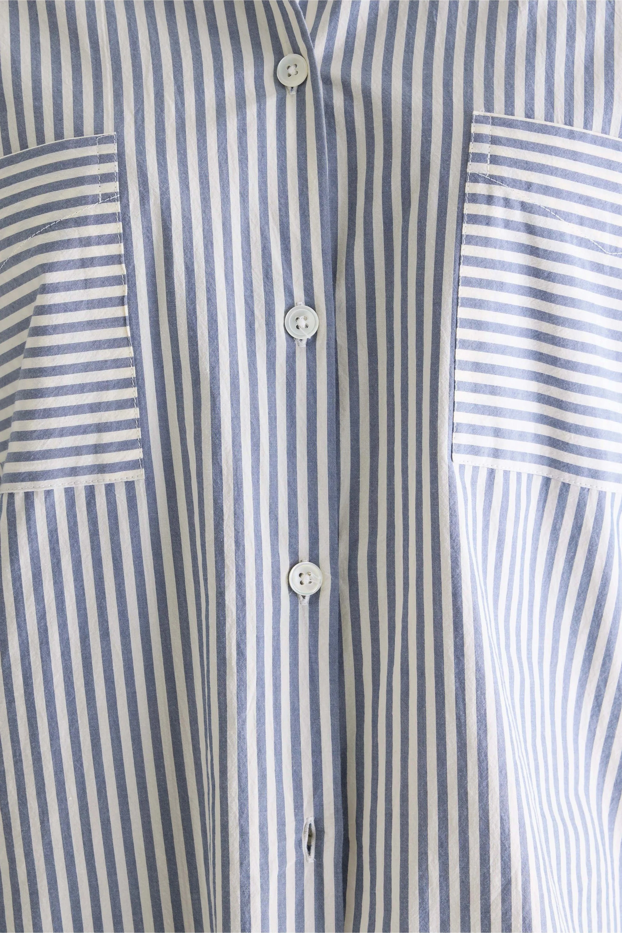 Women's Button-Down Shirt Cotton - Grey-Blue Stripe Stripe-B - Image 5