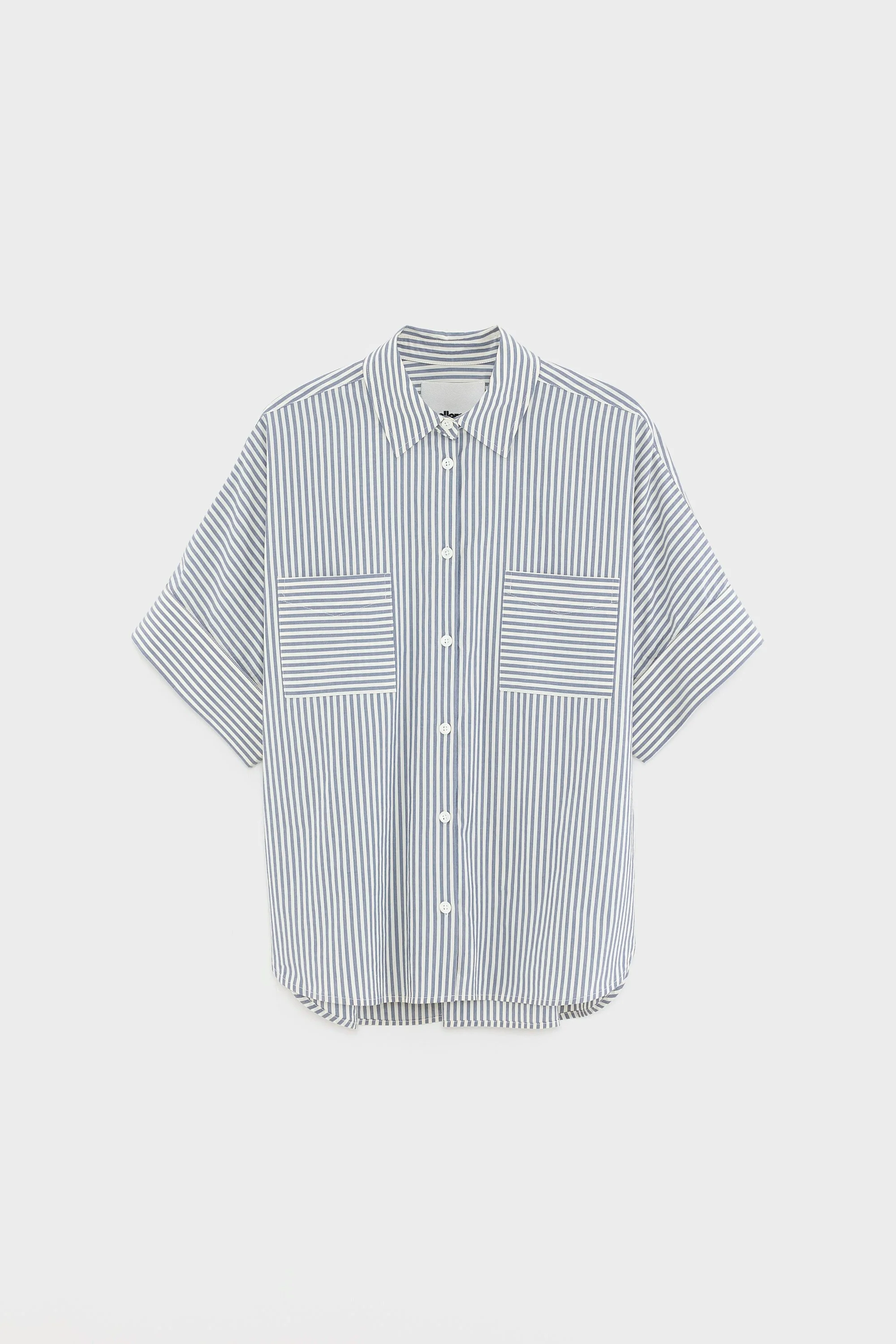 Women's Button-Down Shirt Cotton - Grey-Blue Stripe Stripe-B - Image 6