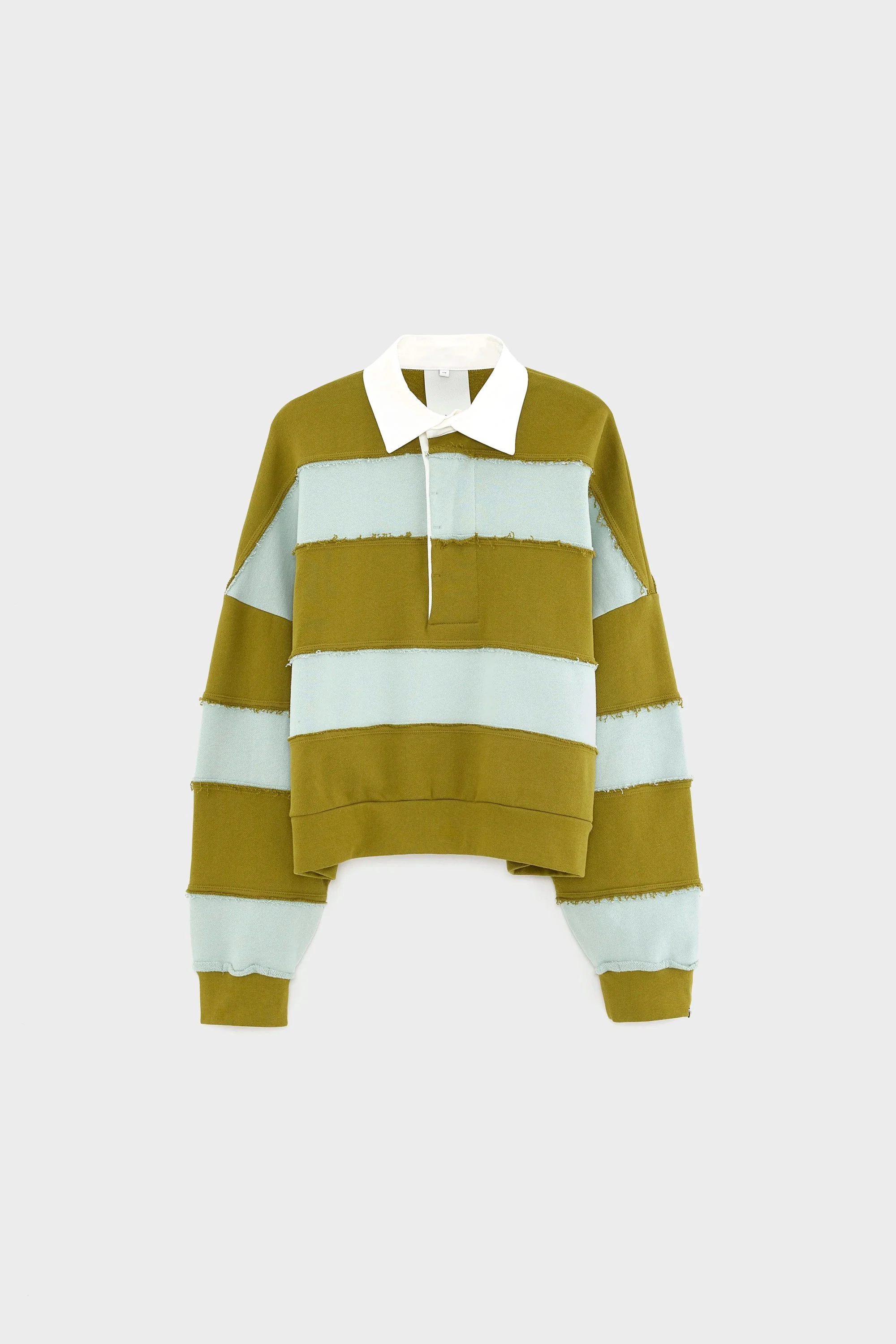 Women's Rugby-Style Sweatshirt 100% Cotton Poplin - Mint Combo-B - Image 6