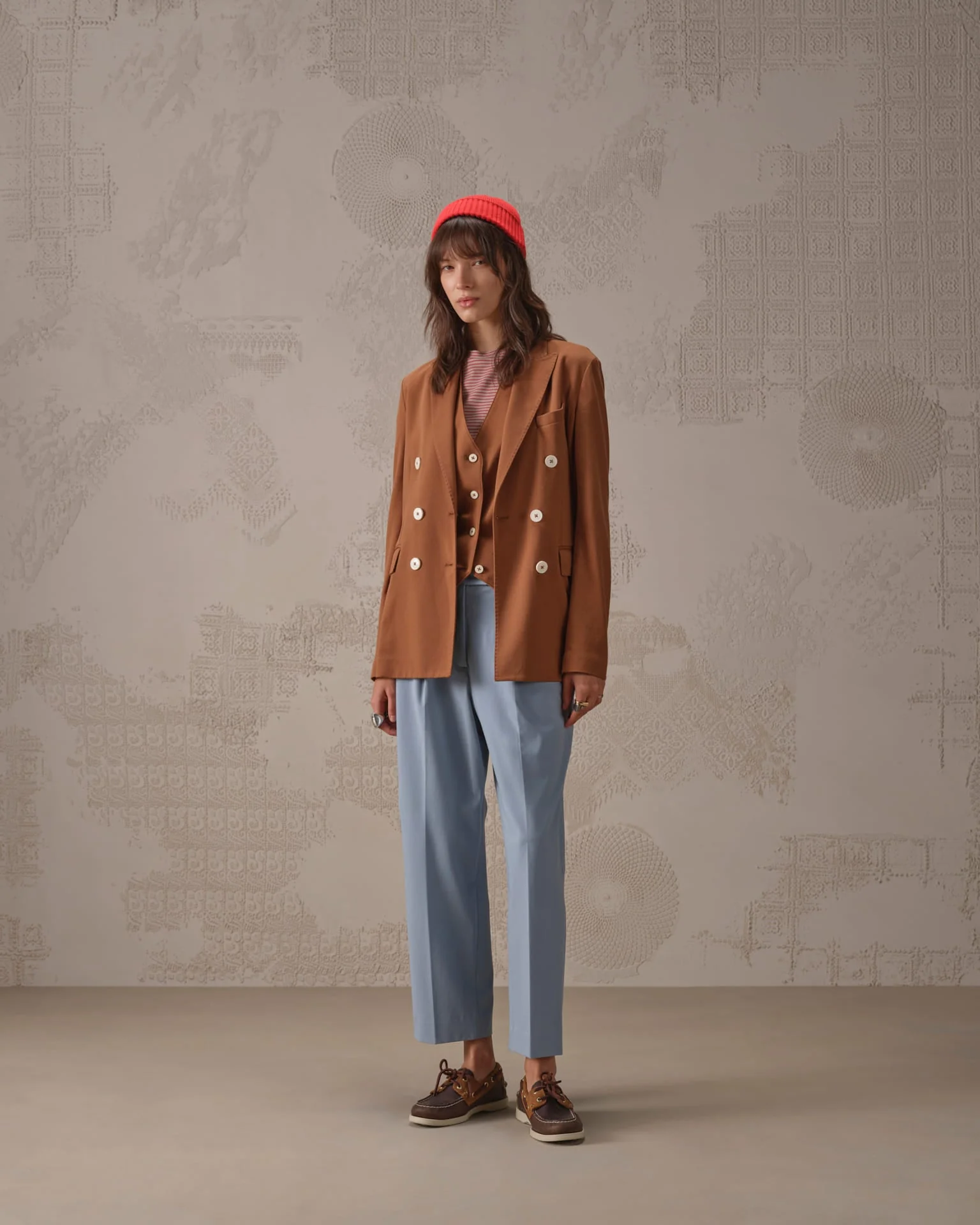 Unisex Jacket Premium Wool-Blend Outerwear - Russet - Image 2