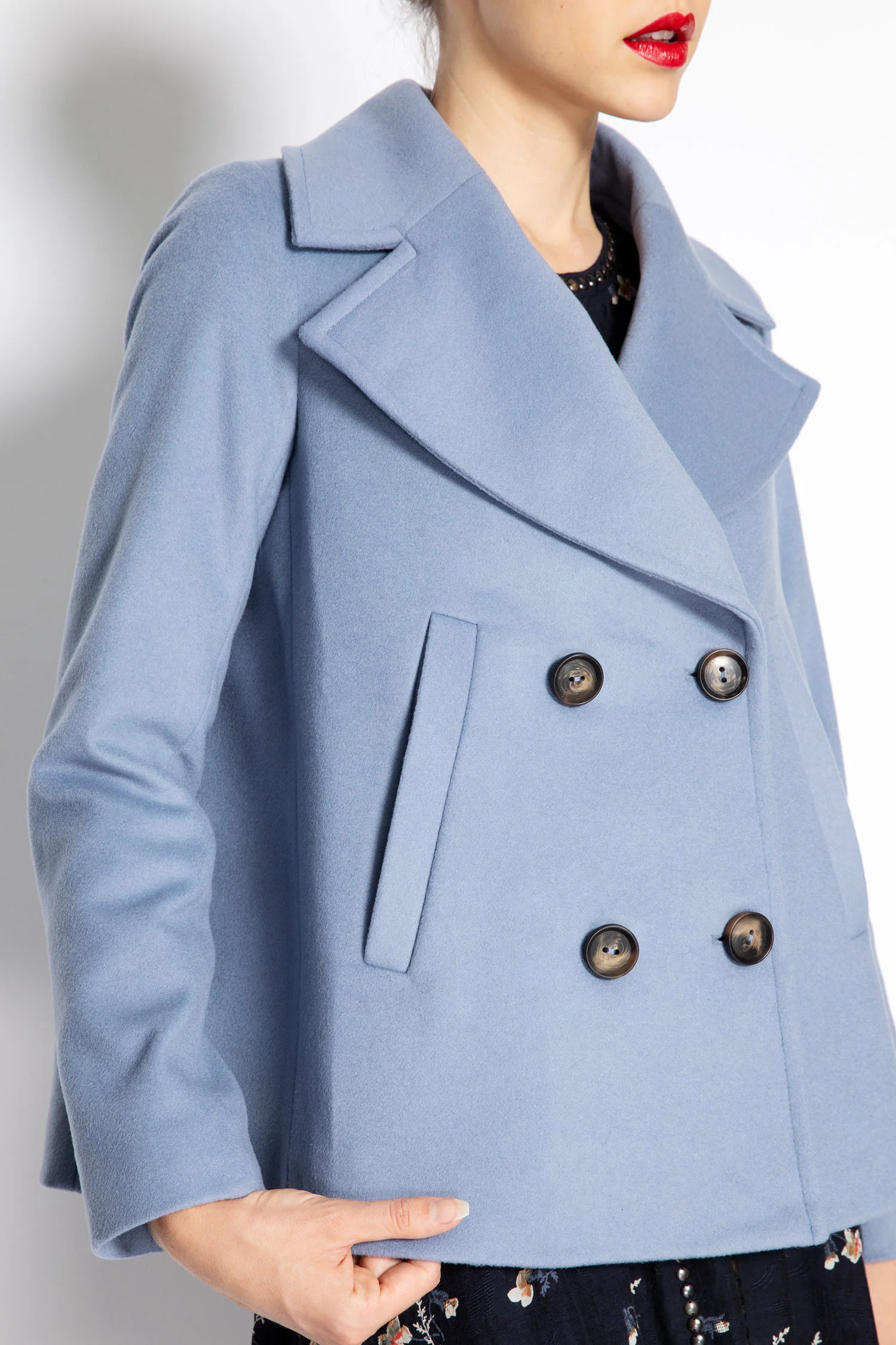 Double Breast Wool Blend Peacoat - Image 4