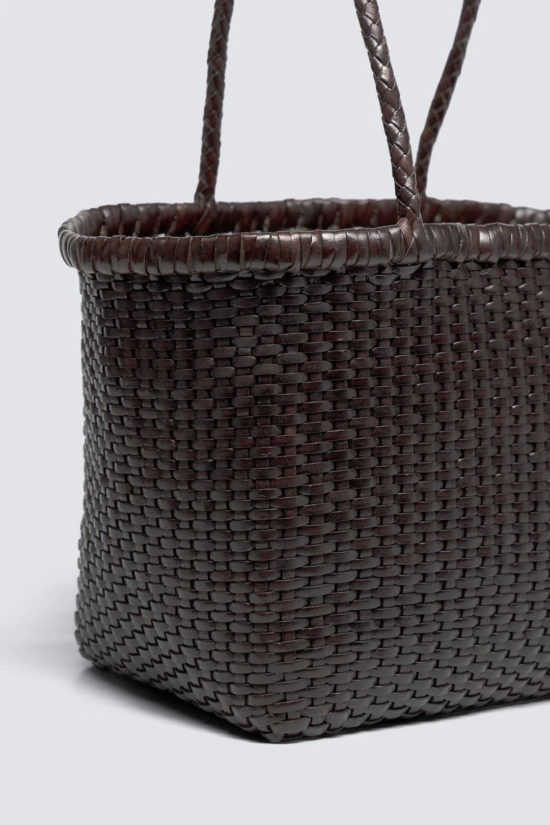 Tote Bag B Weave Small Dark-Brown - Image 5