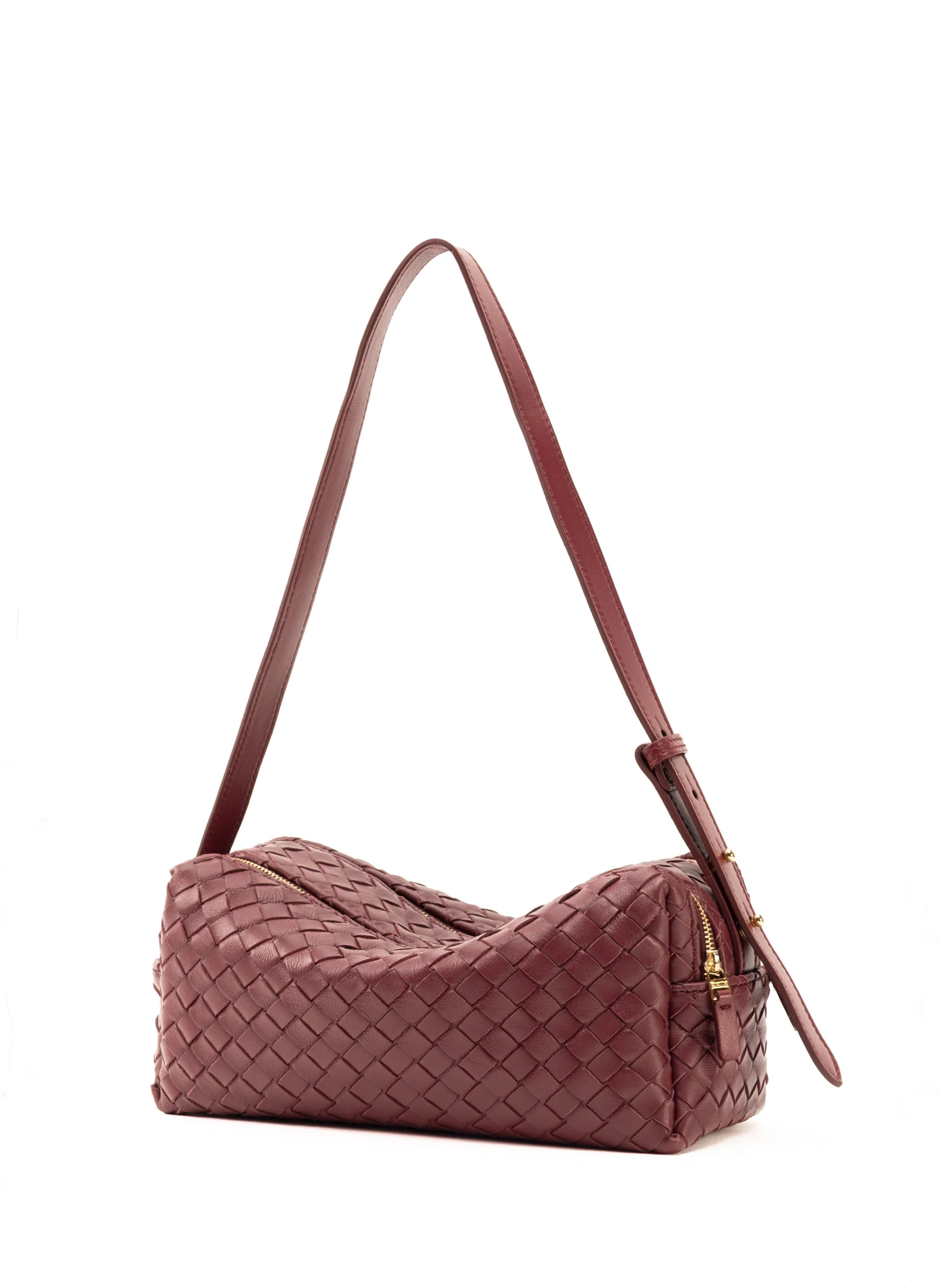 Shoulder Bag Trousse W Leathe Burgundy - Image 2
