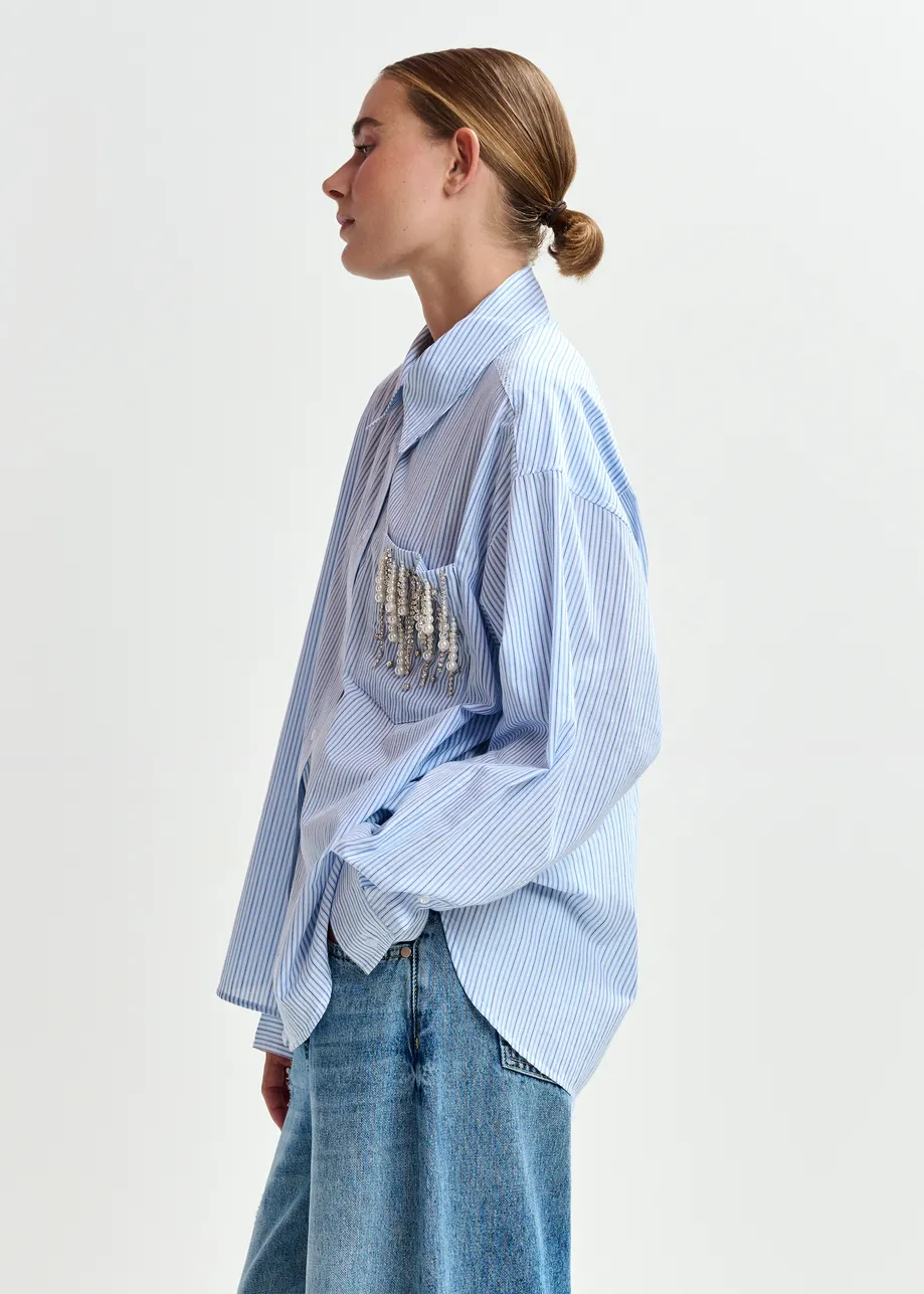Women Button-Down Shirt 100% Cotton Poplin - Off-White - Image 3