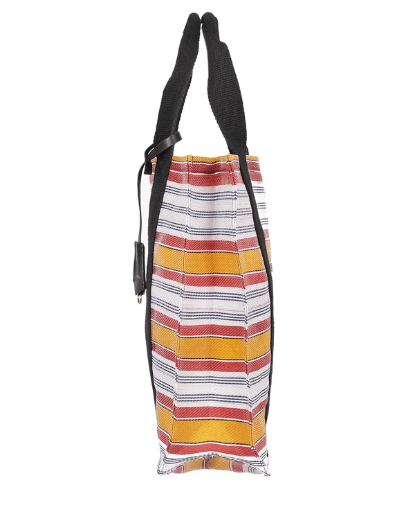 'Fala' Striped Hessian Tote - Image 3