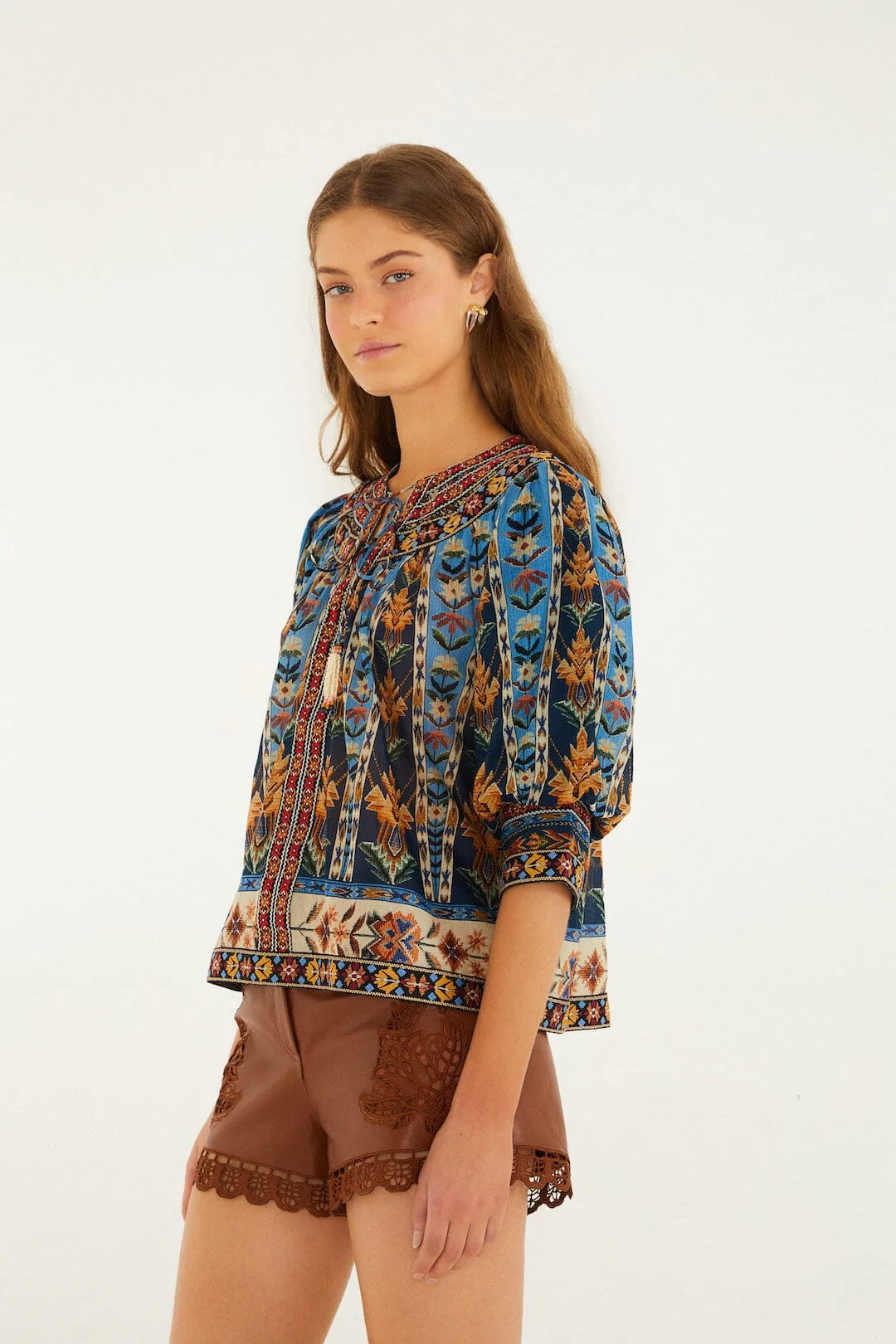 Blouse 348822 Tapestry-Blue - Image 5