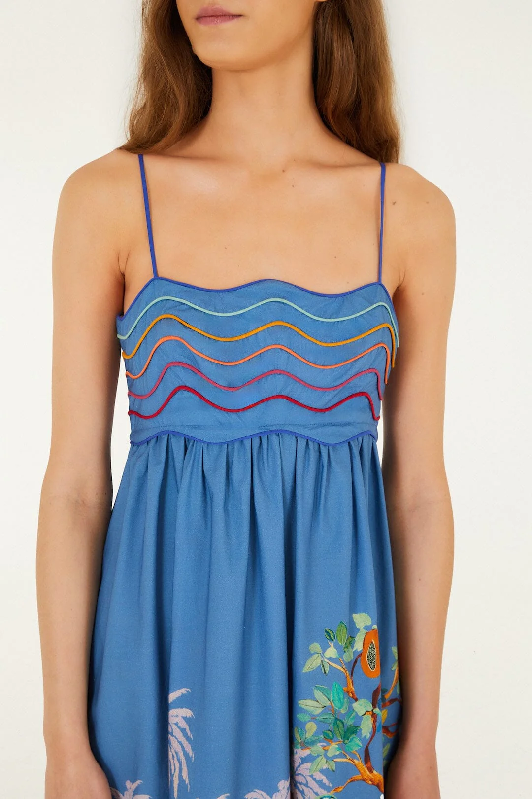 Women Sleeveless Maxi Dress Organic Cotton - Multicolor Landscape Landscape-Multi - Image 2