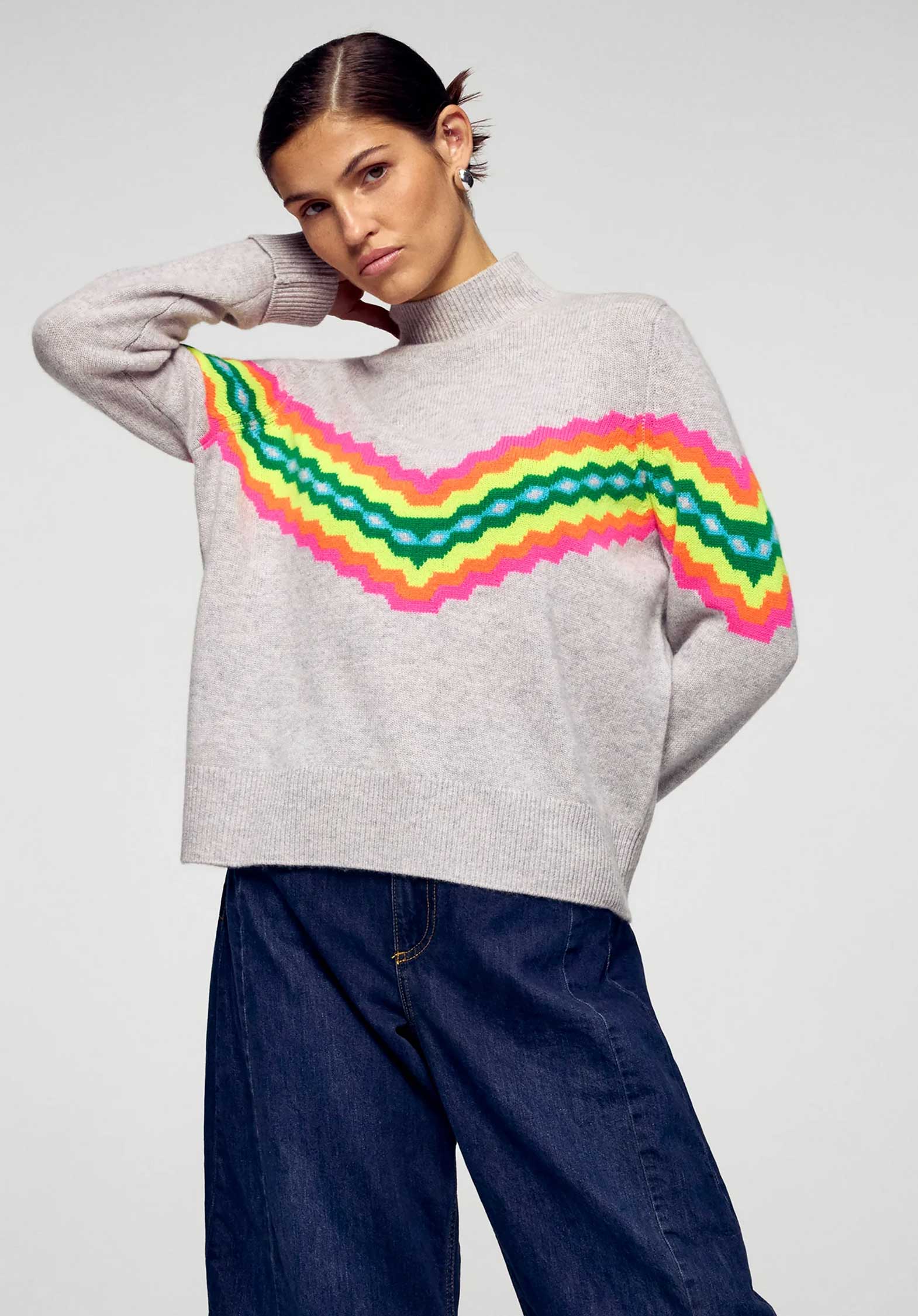 Pullover 2501wpm03327 Gris-Chine-Clair - Image 2