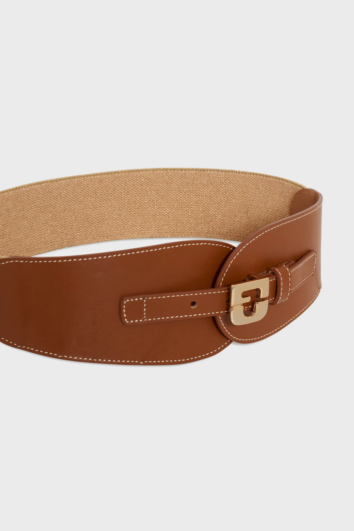 Women's Belt Genuine Full-Grain Italian Leather - Cognac - Image 2