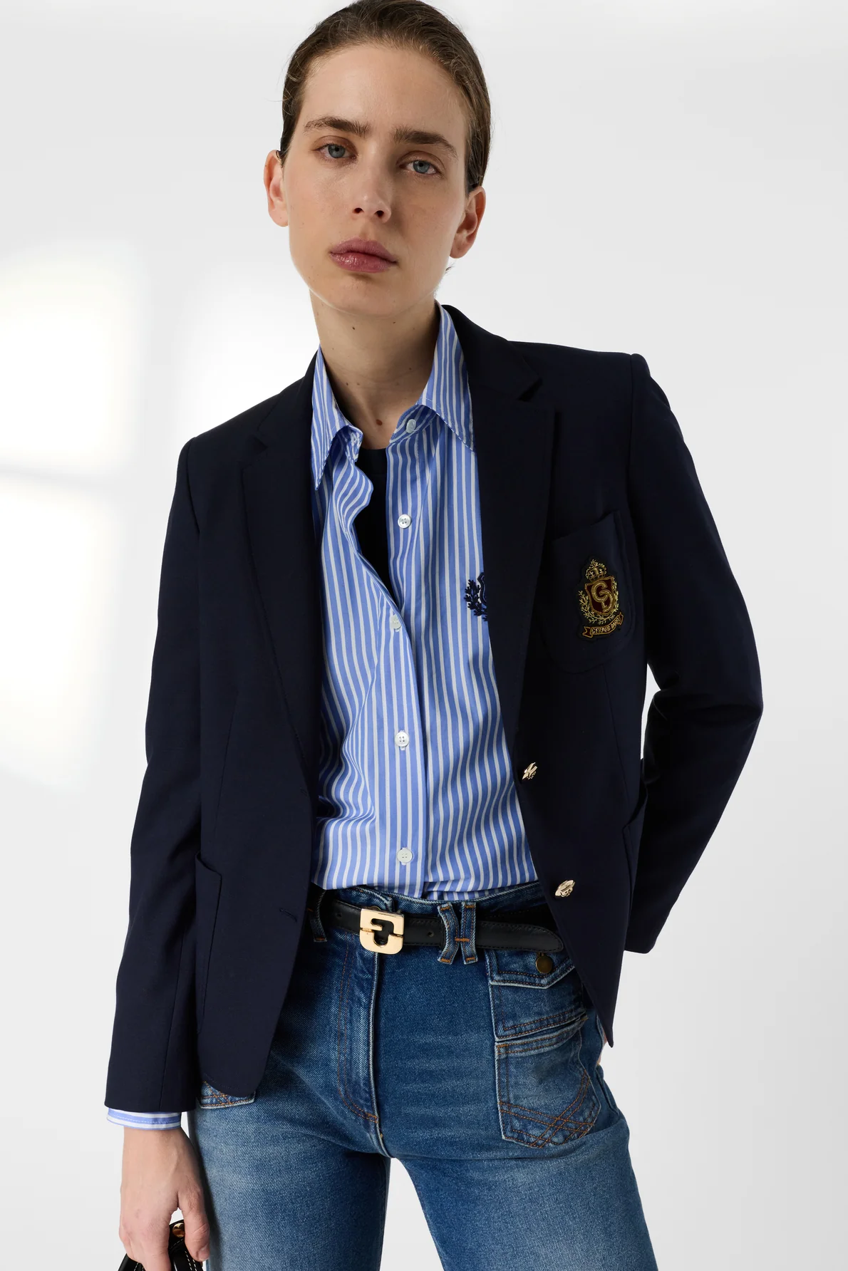 Women's Button-Down Blouse 100 Percent Cotton - Blue - Image 5