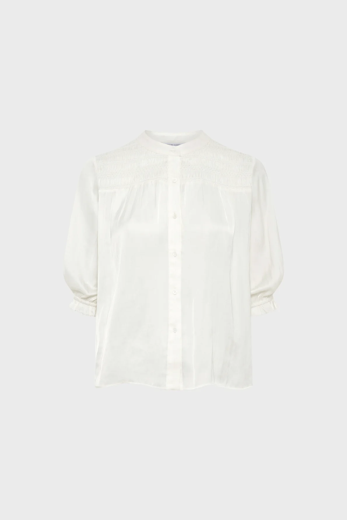 Women's Long-Sleeve Button-Down Blouse Satin - Ecru
