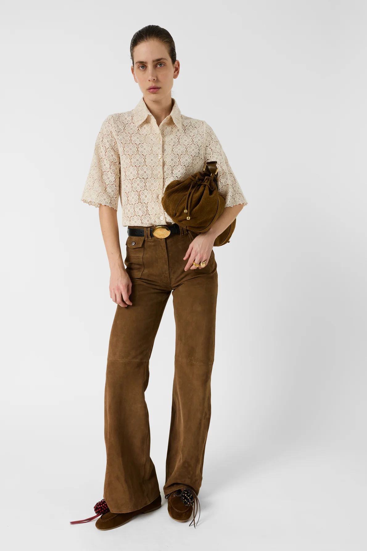 Women's Button-Down Blouse 100 Percent Cotton Poplin - Natural - Image 8