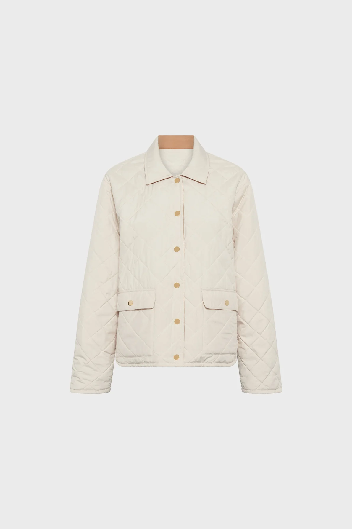 Unisex Quilted Jacket Lightweight Technical Fabric - Natural