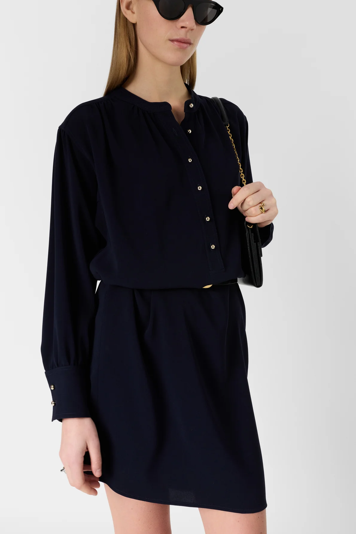 Women's Short Dress 100 Percent Lightweight Microfiber - Navy - Image 4