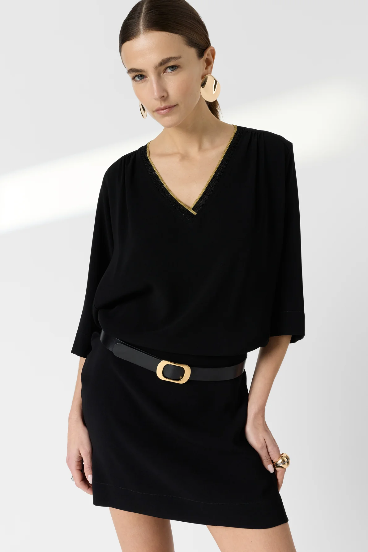 Women's Elegant Evening Maxi Dress Microfiber - Black - Image 4