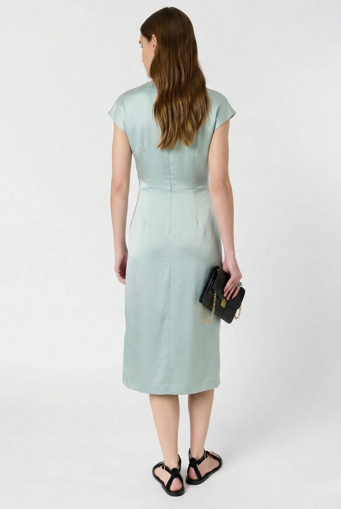 Women's Dress Fluid Crepe Silk Blend - Emerald Green - Image 4