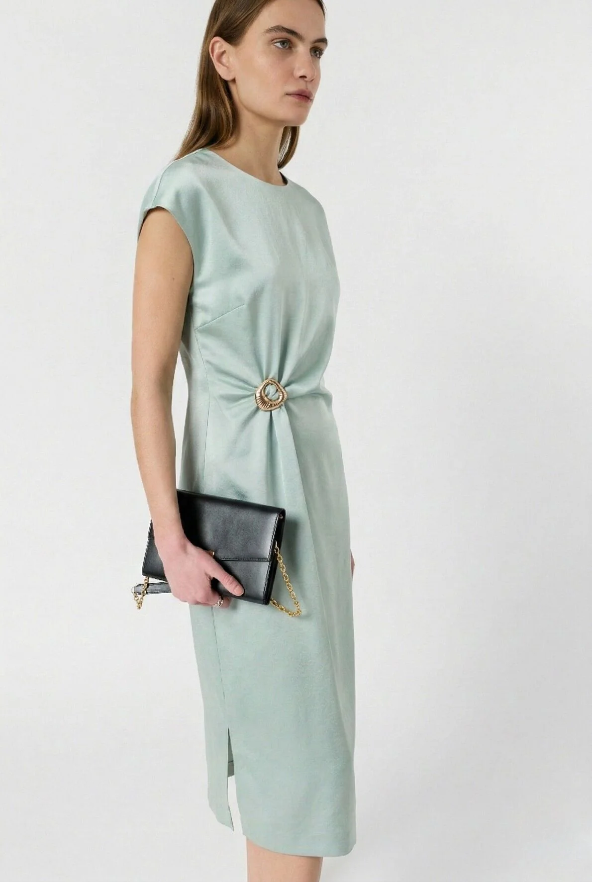 Women's Dress Fluid Crepe Silk Blend - Emerald Green - Image 5