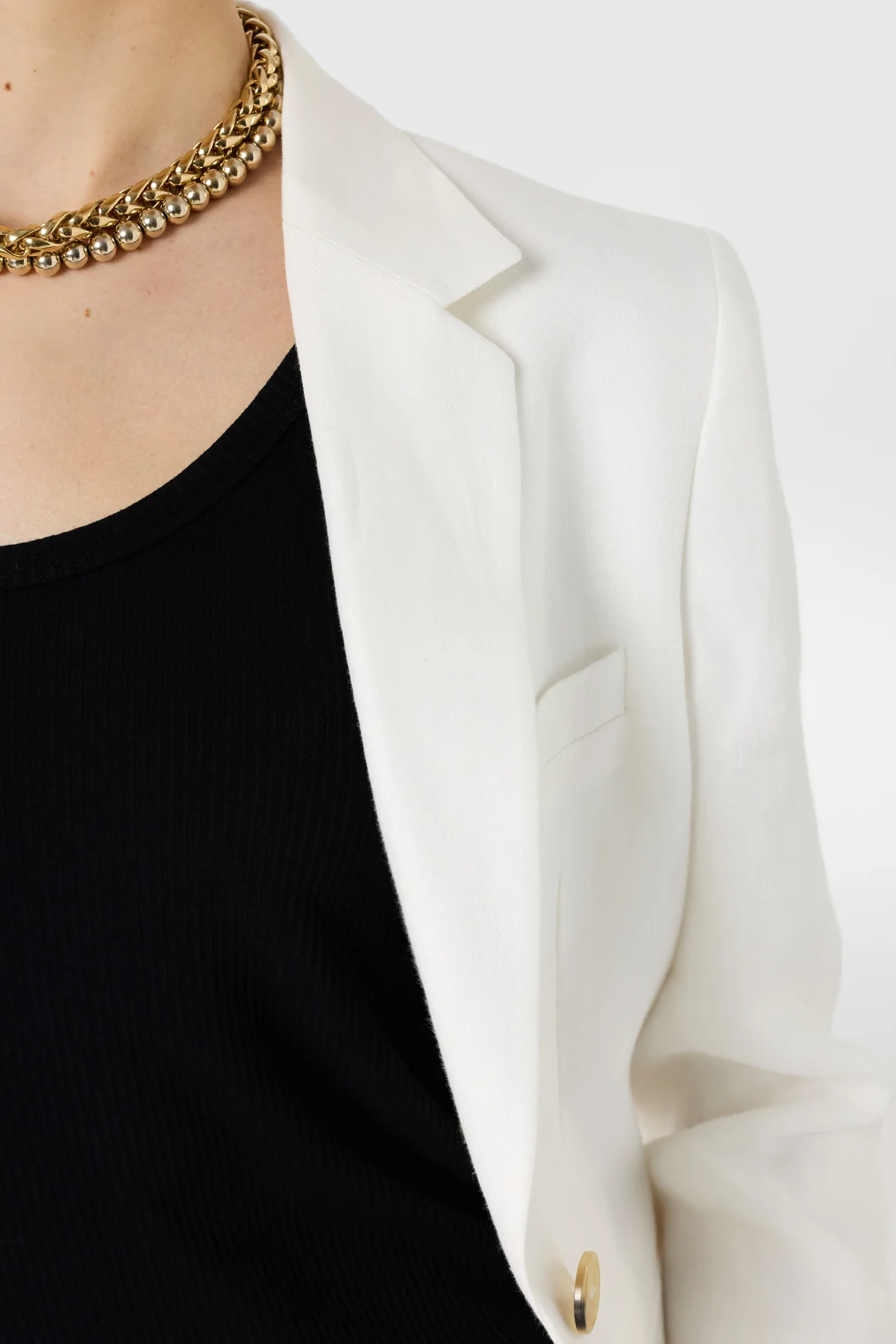 Women's Elegant Everyday Suit Jacket Linen - Ecru - Image 6