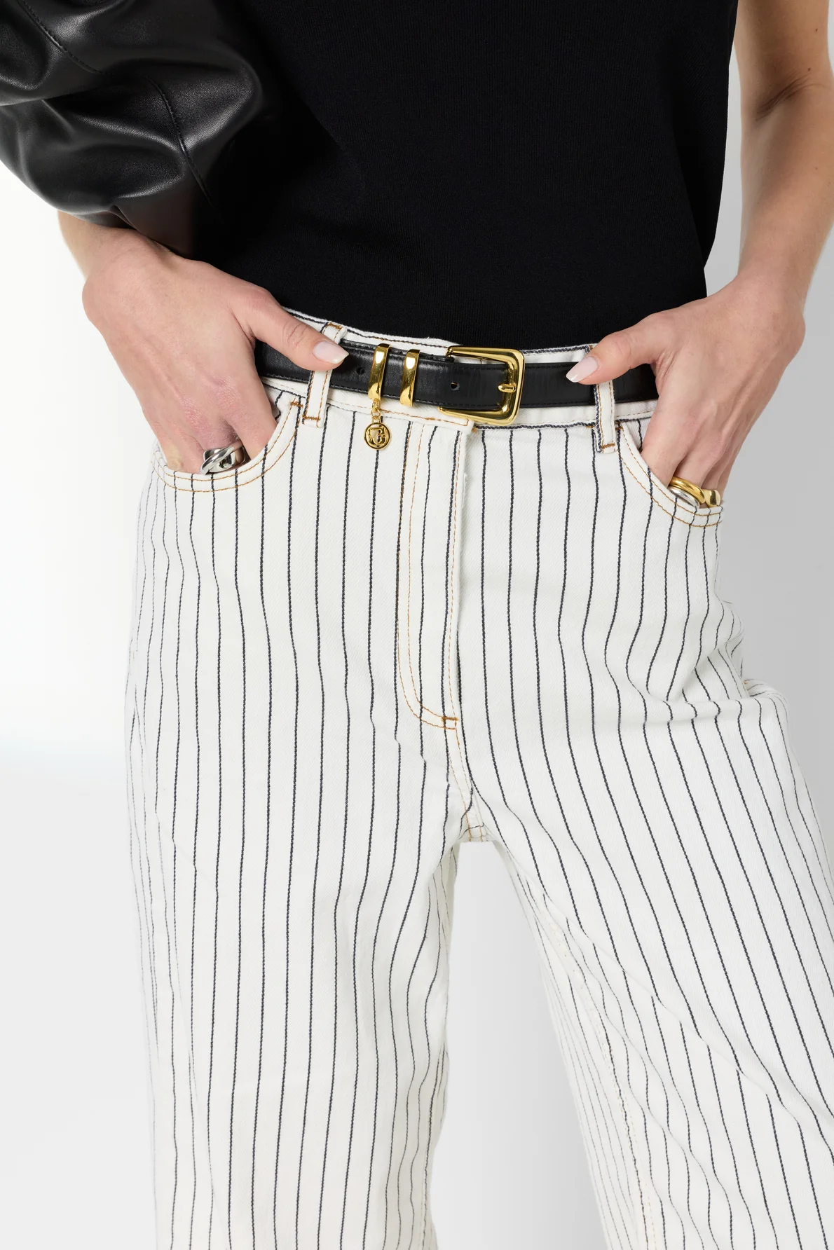 Women's Premium Relaxed Fit Wide-Leg Jeans Cotton - Ecru - Image 5
