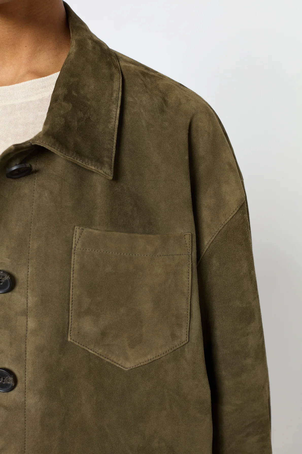 Leather Garment Dby06b001 Khaki-Green - Image 6