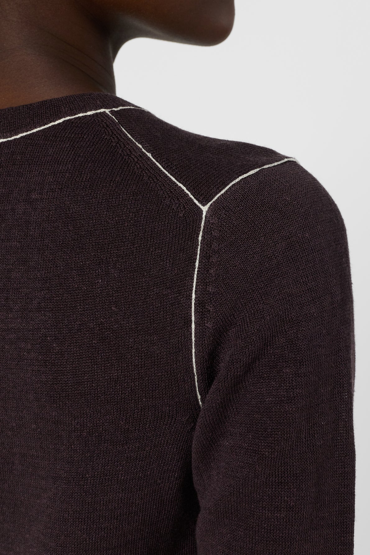 Women's Round-Neck Short-Sleeve Pullover Linen Blend - Brown - Image 8