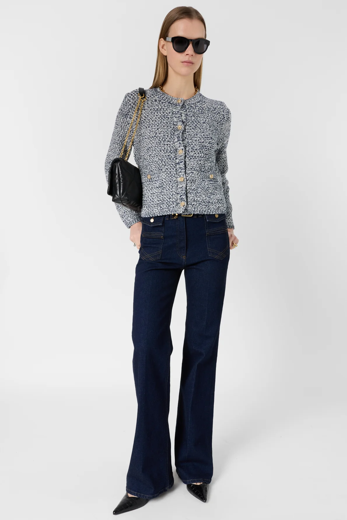 Women's Cardigan Knit Sweater 100% Cotton -  Blue Navy - Image 5