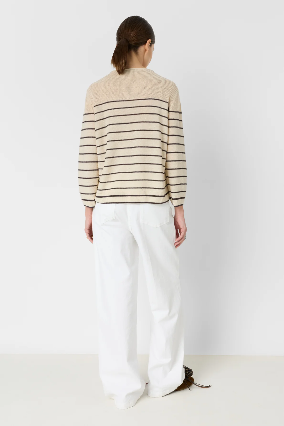 Women's Pullover Breathable Linen Blend Lightweight - Brown - Image 3