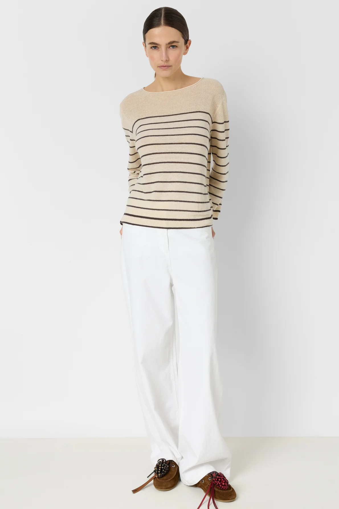 Women's Pullover Breathable Linen Blend Lightweight - Brown - Image 6
