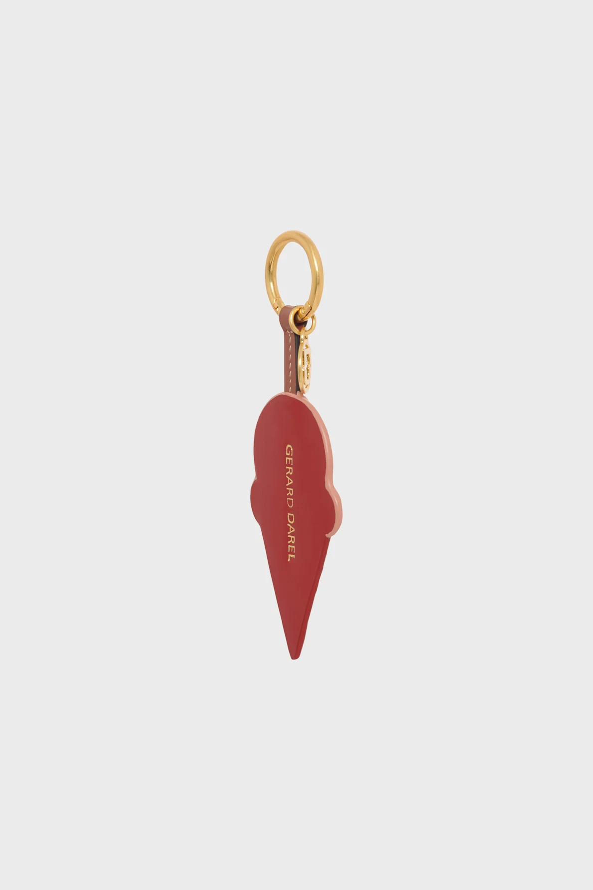 Unisex Key Ring Ice Cream Cone Genuine Cow Leather - Pink - Image 3