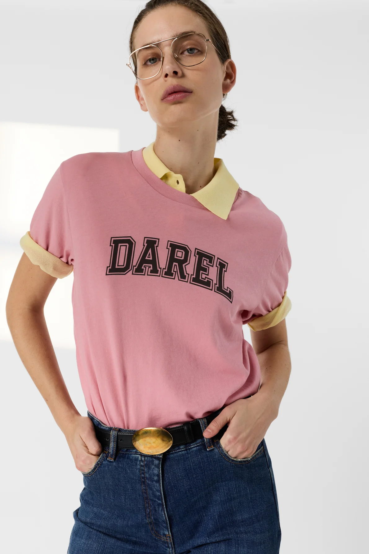 Unisex T-shirt Retro Campus Graphic 100% Cotton - Pink - Image 5