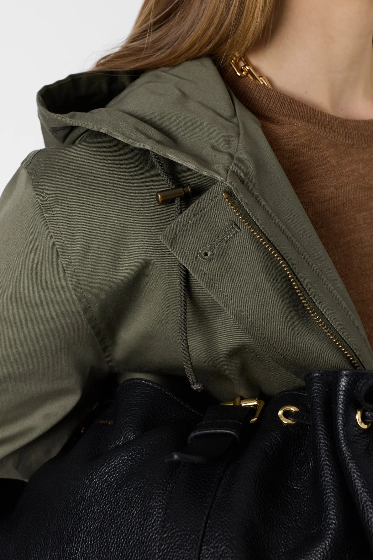 Trench Coat Dde12d005 Khaki-Green - Image 6