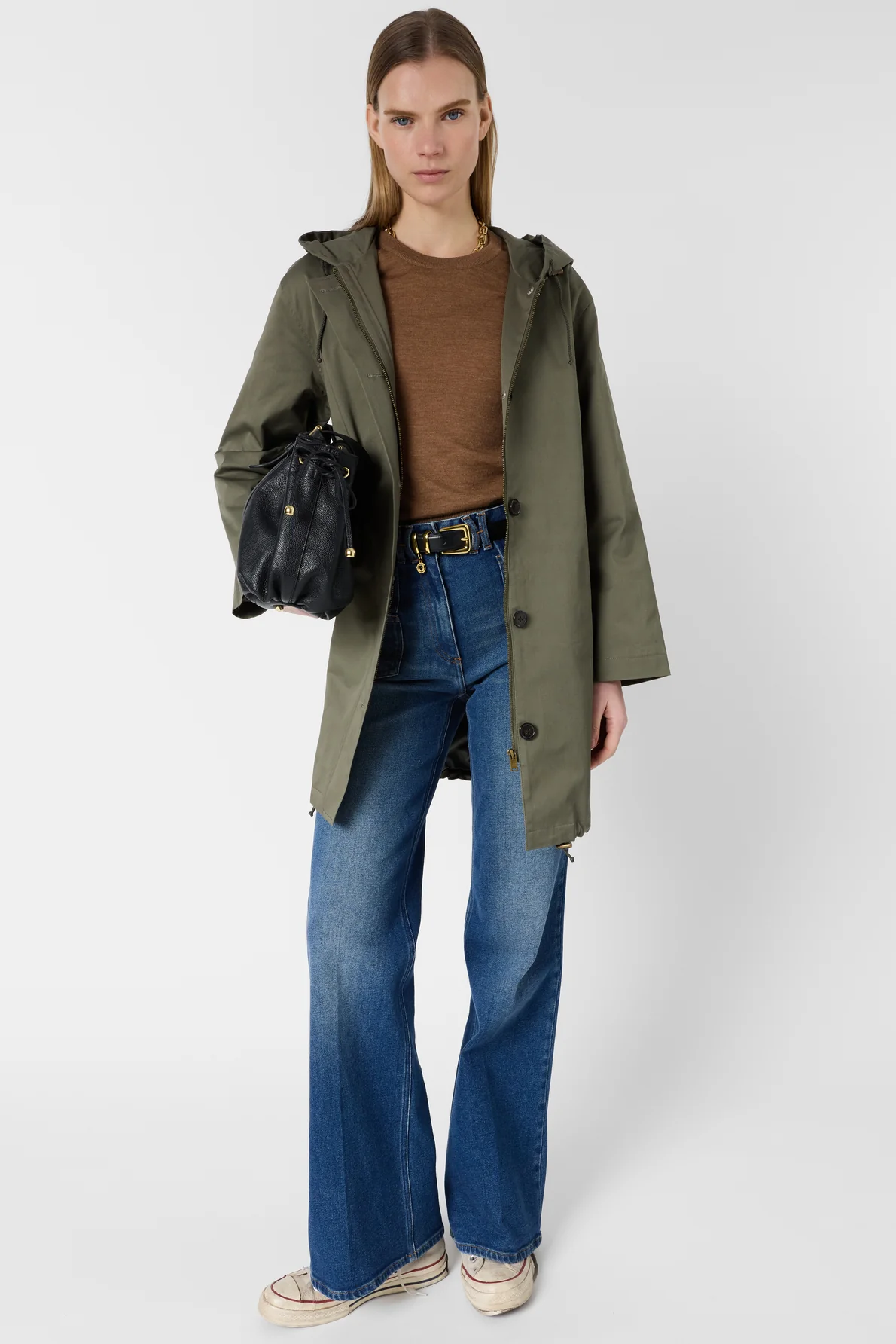 Trench Coat Dde12d005 Khaki-Green - Image 7