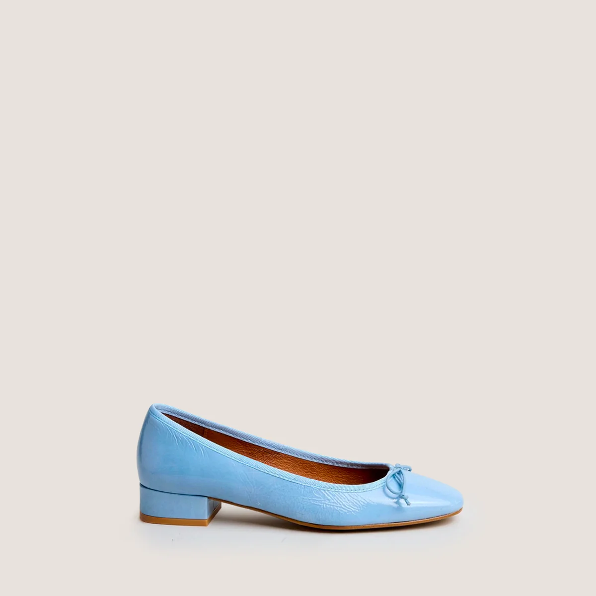 Ballerines Dadou Vernis Plisse Bleu-Ciel - Image 3