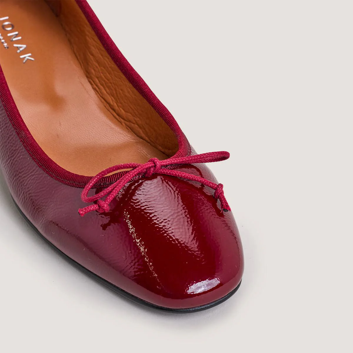 Ballerines Dadou Vernis Plisse Bordeaux - Image 3