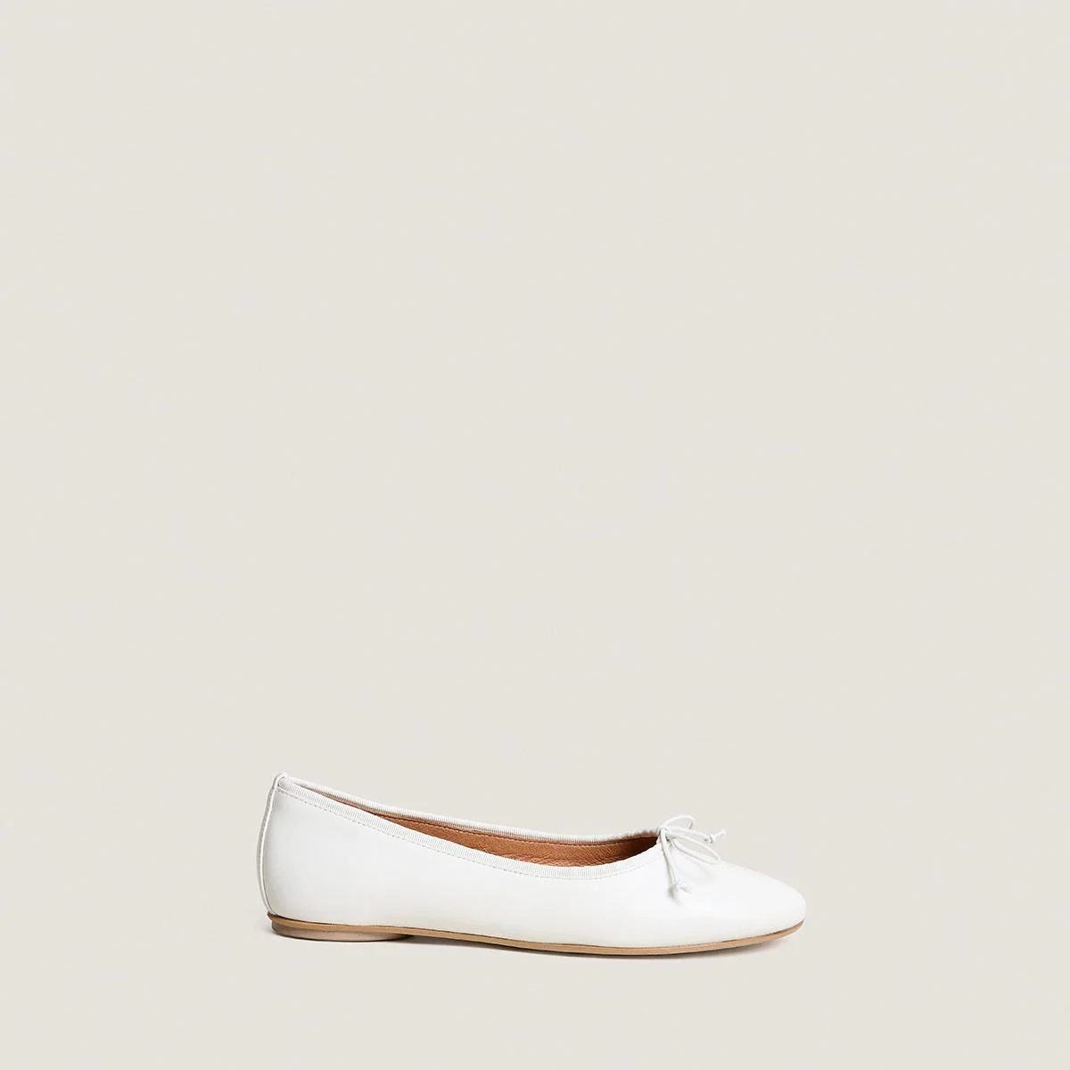 Women Ballet Flats Premium Calfskin Leather - Ecru