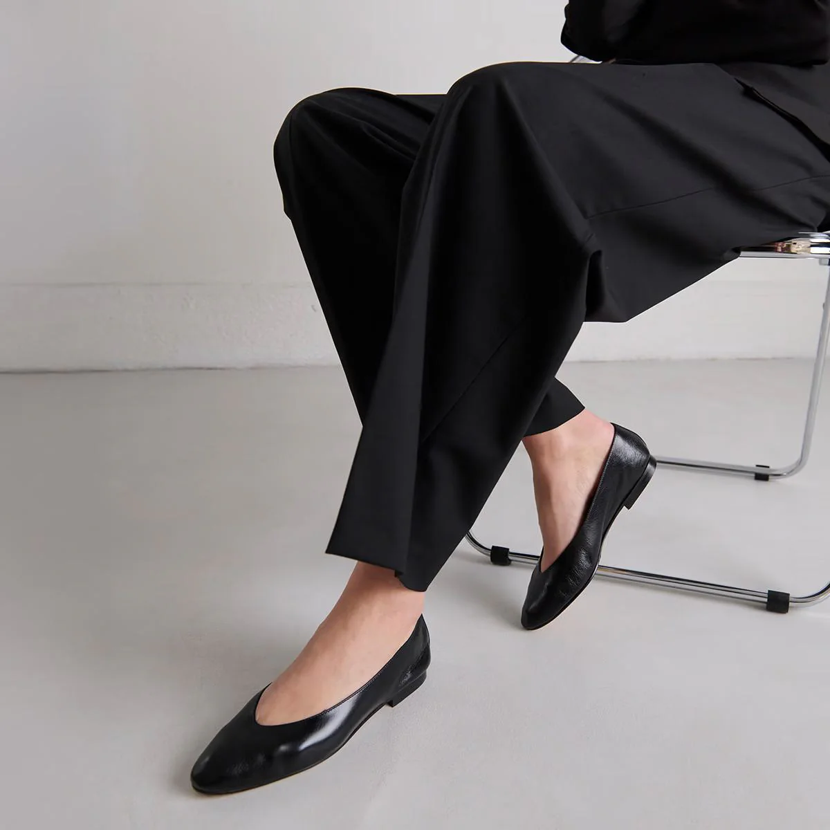 Ballerines Dassus Cuir Vieilli Noir - Image 3