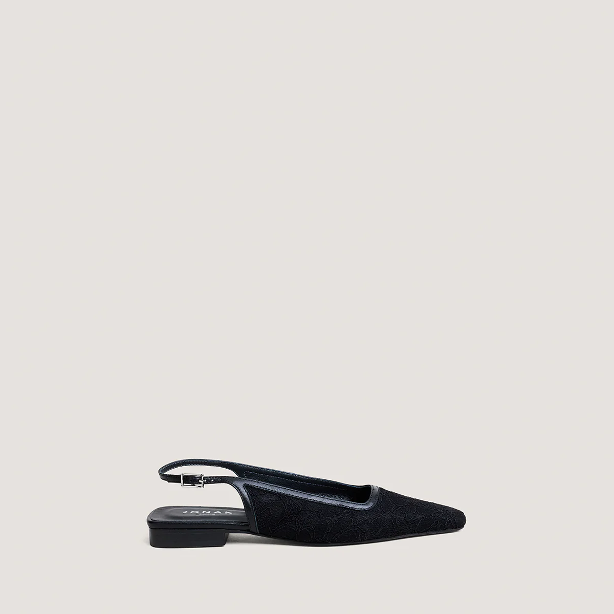 Ballerines Daxo Dentelle/cuir Noir-noir
