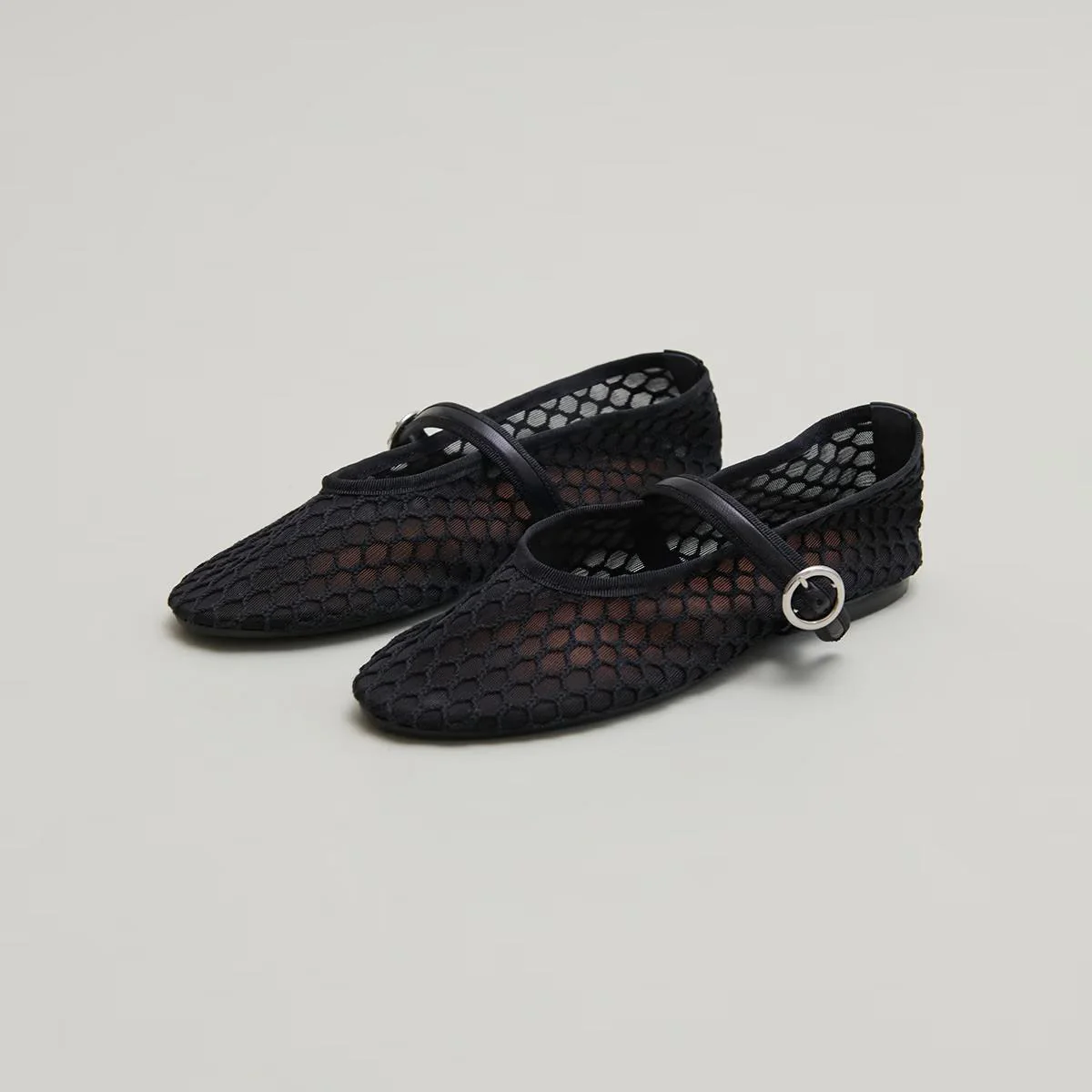 Ballerines Deessia Mesh/cuir Noir-noir - Image 3
