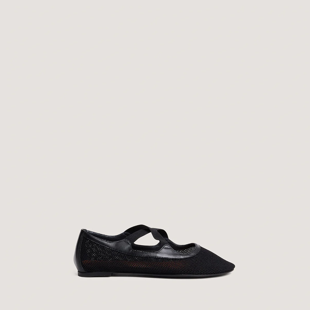 Ballerines Dessin Mesh/cuir Noir-noir - Image 2