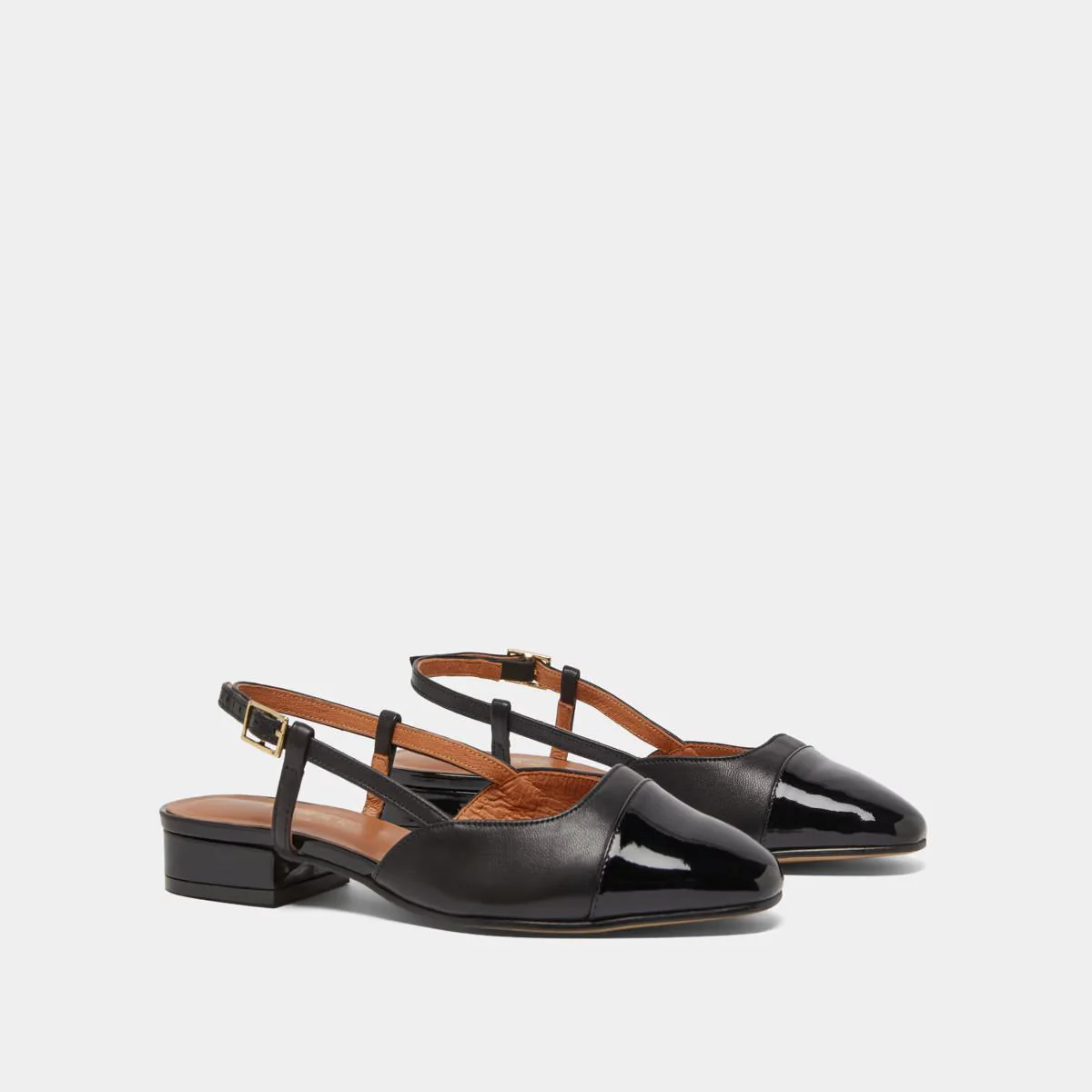 Ballerines Dhapou Vernis/cuir Noir-noir - Image 4