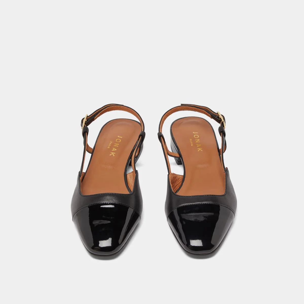 Ballerines Dhapou Vernis/cuir Noir-noir - Image 7