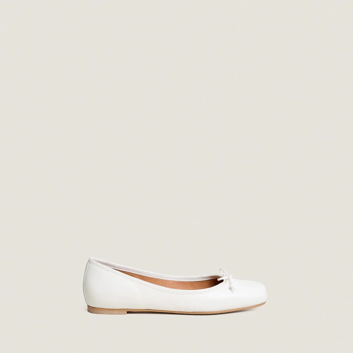 Women Ballerinas Premium Full-Grain Calfskin Leather - Ecru - Image 2