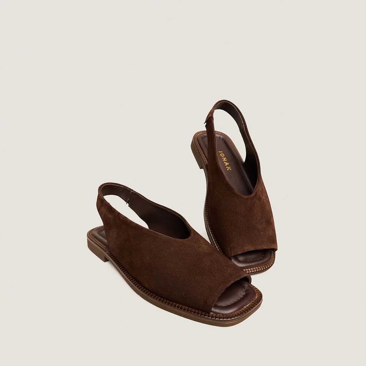 Women Ballet Flats Slingback Soft Velvet Suede - Brown Marron - Image 4