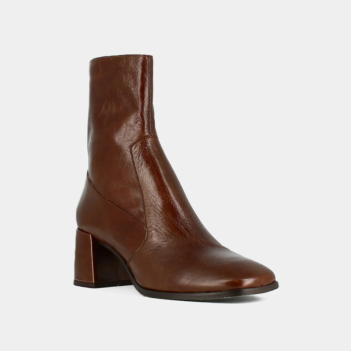Boots Argentat Cuir Vieill Marron - Image 4